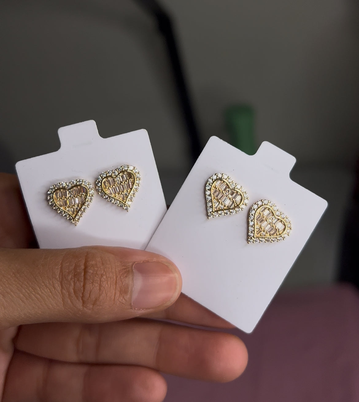 Diamond Heart Earrings