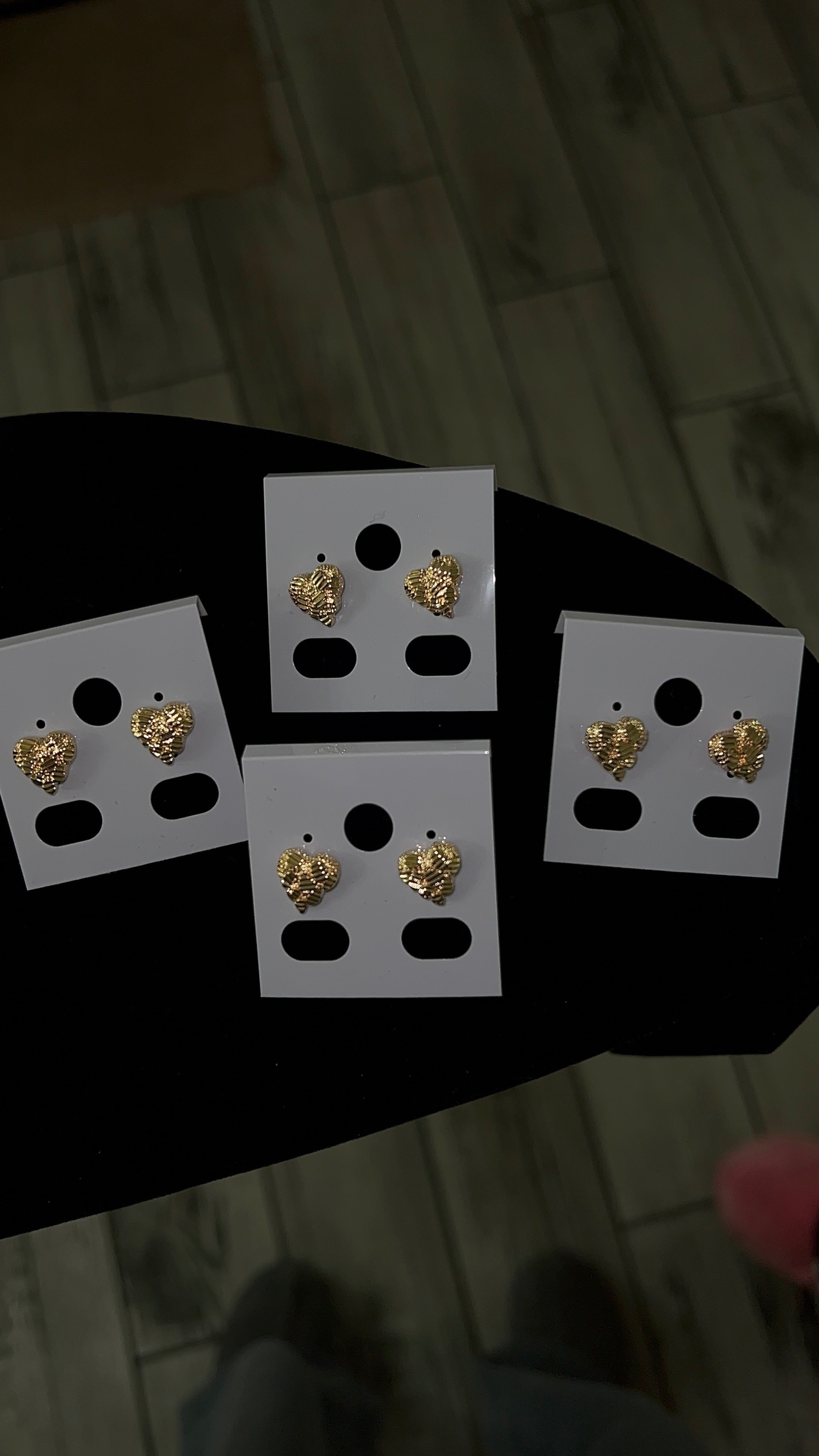 heart nugget ear rings